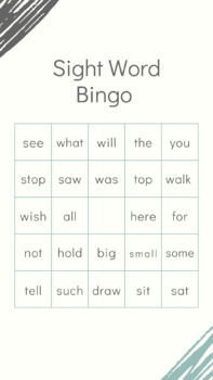 Preview of Sight Word Bingo