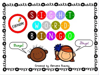 Preview of Sight Word Game - EDITABLE!!! + Video