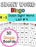 Sight Word Games Bingo Dolch Sight Word List #4
