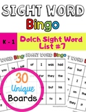 Sight Word Games Bingo Dolch Sight Word List #7