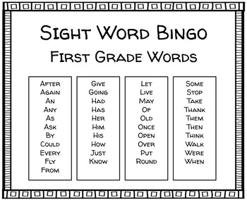 Preview of Sight Word Bingo - First Grade