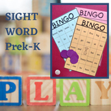 Sight Word Bingo Game PreK-K