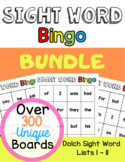 Sight Word Games Bingo Bundle Dolch Sight Word List #1 - 11