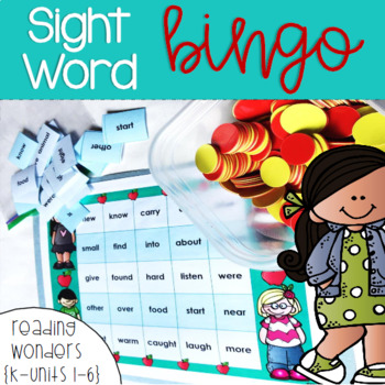 Preview of Sight Word Bingo for Kindergarten Units 1-6