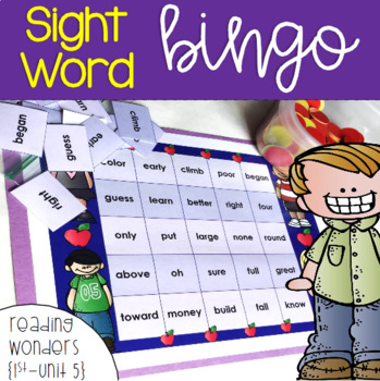 Preview of Sight Word Bingo for 1st grade Unit 5