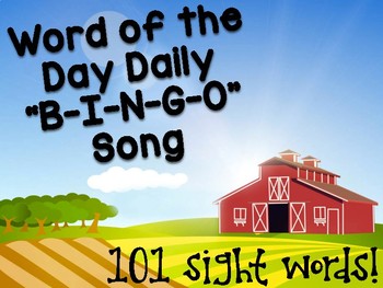 Preview of Sight Word Bingo Song