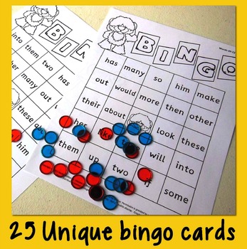 sight-words {BINGO-words 49 through 72 BLACK ink} by Lessons by Molly