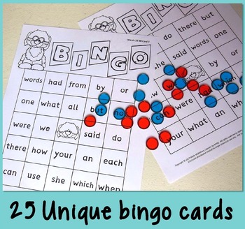 Sight-words {bingo-words 25 Through 48 Black Ink} By Lessons By Molly