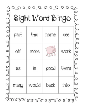 1st grade sight words flash cards pdf