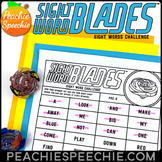 Sight Word Blades Spinner Toy Worksheets by Peachie Speechie