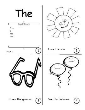 Preview of Sight Word Book Bundle 1-5.  A, I, See, The, Like, My