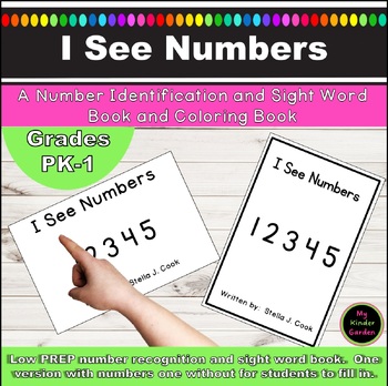 Preview of I See Numbers Sight Word and Number Identification Book