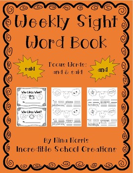 Preview of Sight Word Book - said & and