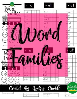 Preview of Sight Word Booklet- Word Families