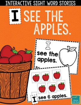 Preview of Sight Word Books:  "I See the Apples" Interactive reader