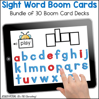 Preview of Sight Word Boom Cards BUNDLE | Digital Resource | Sight Word Game Build Words