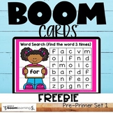 Sight Word Boom Cards with Preprimer Words Set 1