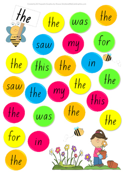 Sight Word Bubble Pop Coloured Activity by Bright Star Learning Resources