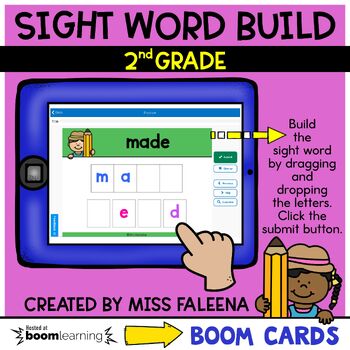 Preview of Sight Word Build Second Grade Boom Cards ™