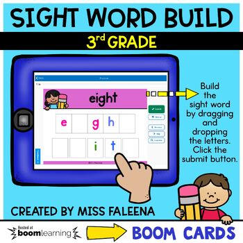 Preview of Sight Word Build Third Grade Boom Cards ™