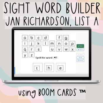 Preview of Sight Word Builder Jan Richardson List A with Boom Cards