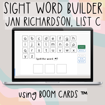 Preview of Sight Word Builder Jan Richardson List C with Boom Cards