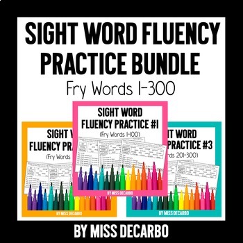 Preview of Sight Word Practice Pack BUNDLE - 300 Fry Words, Reading Intervention