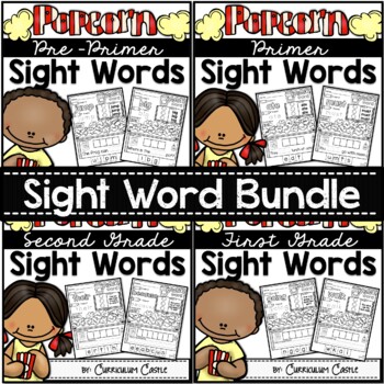 Preview of Sight Word BUNDLE: Popcorn Word Printables & Games