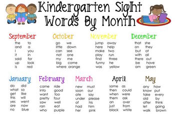 Preview of Sight Word By Month