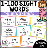 Sight Word Cards 1-100 High Frequency Words With Sentences