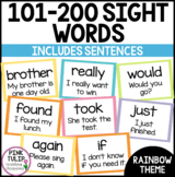 Sight Word Cards 101-200 High Frequency Words With Sentences