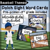 Sight Word Cards - Baseball Themed