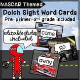 Sight Word Cards - NASCAR Themed