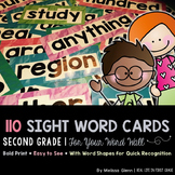 Sight Word Cards for Word Wall, 2nd Grade