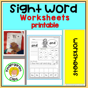 Preview of Sight Word Worksheets Printable