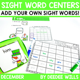 Sight Word Centers and Games EDITABLE! DECEMBER