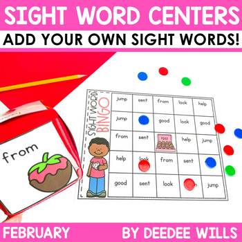 Preview of Sight Word Centers and Games EDITABLE!  February