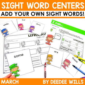 Preview of Spring Sight Word Activities Practice Games Center Kindergarten Worksheet March