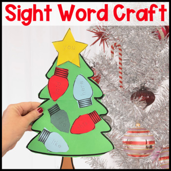 Preview of Sight Word Christmas Tree Craft December | Editable