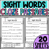 Sight Word Cloze Reading Passages Practice Activity