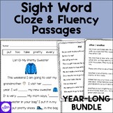 Sight Word Cloze Reading and Fluency Passages 1st and 2nd 