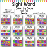 Sight Words Color by Number or Code Clip Art Bundle