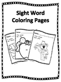 Sight Word Coloring Pages