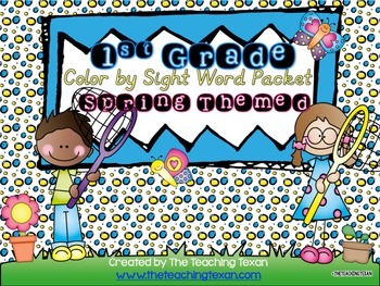 Preview of Sight Word Coloring Pages Packet First Grade - Spring Themed