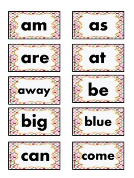 Sight Word (High frequency word) Concentration game by Krafty Teacherz