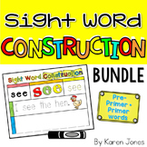Sight Word Construction Mats {Dolch Pre-Primer + Primer Words}