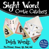 Sight Word Cootie Catchers for Kindergarten, 1st, 2nd, and