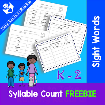 Preview of Sight Word Counting Syllables FREEBIE