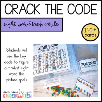 Preview of Sight Word Crack the Code Task Boxes BUNDLE