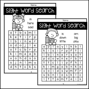 Sight Word Cross Word Puzzles by My Fabulous Class | TpT